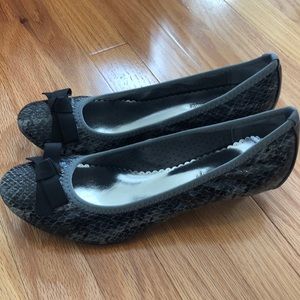 Lindsay Phillips grey snake heels